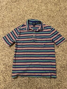 Polo by Ralph Lauren Navy Multicolor Striped Polo Shirt